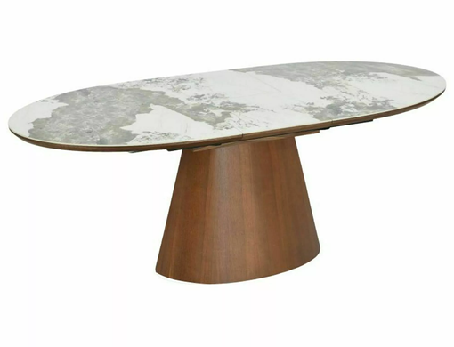 Розкладний Стіл MAROCCO CERAMIC Signal 160(200)X90 Білий/горіх фотографія