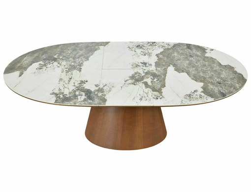 Розкладний Стіл MAROCCO CERAMIC Signal 160(200)X90 Білий/горіх фотографія