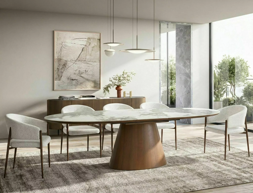 Розкладний Стіл MAROCCO CERAMIC Signal 160(200)X90 Білий/горіх фотографія
