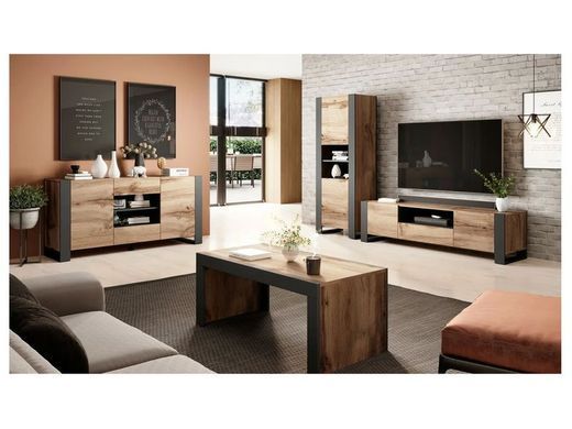 Витрина WOOD Cama Дуб Вотан / Антрацит фотография