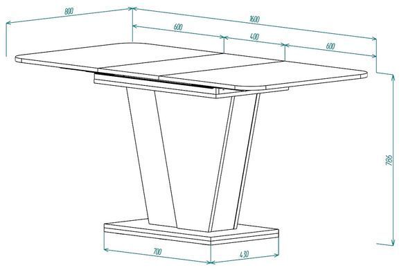 Стіл розкладний FOREST D/A Intarsio 120(160)x80 стоун бейж/шовковий камінь фотографія