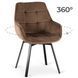 Стул поворотный бархатный MEBEL ELITE LUNA Velvet Коричневый фотография