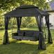 Садова гойдалка з москітною сіткою Mebel Elit CARMEN 237x150x256 см Сірий