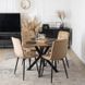 Стіл MEBEL ELITE LAUREN 90X90 дуб золотий / чорний