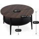Журнальний столик MEBEL ELITE PAULO MAX 80x80 Горіх/чорний