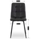 Комплект стіл розкладний MEBEL ELITE HARRY 102(142)х102 см Дуб Артизан/ Чорний +4 стільці DALVIN чорна екошкіра