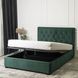 Ліжко двоспальне оксамитове MEBEL ELITE CROS Velvet 160x200 см Зелений