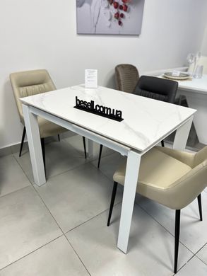 Стіл Обідній BRIGHT PURE WHITE Concepto 102/142x70 Кераміка Білий фотографія