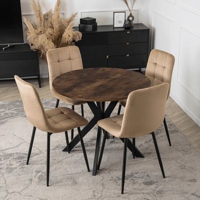Стіл MEBEL ELITE LAUREN 90X90 дуб рустик / чорний фотографія
