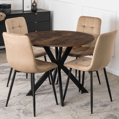 Стіл MEBEL ELITE LAUREN 90X90 дуб рустик / чорний фотографія