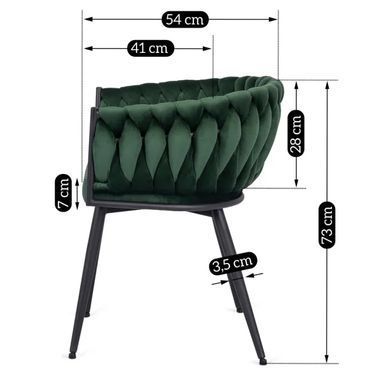 Стул бархатный MEBEL ELITE EMPOLI Velvet Зеленый фотография