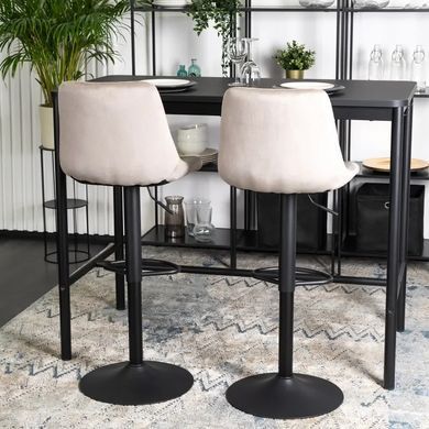 Барный стул бархатный MEBEL ELITE ARCOS 2 Velvet бежевый фотография