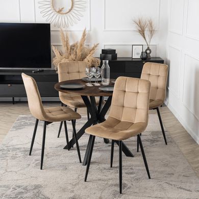 Стіл MEBEL ELITE LAUREN 90X90 дуб рустик / чорний фотографія