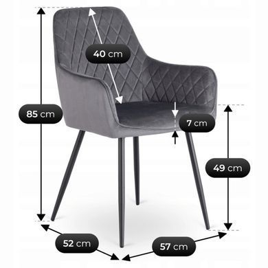 Стул бархатный MEBEL ELITE BRESSO Velvet Серый фотография