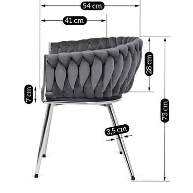 Стілець оксамитовий MEBEL ELITE SIENA Velvet Сірий / хром фотографія