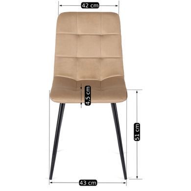Комплект стіл розкладний MEBEL ELITE HARRY 102(142)х102 см Дуб Артизан/ Чорний +4 стільці PERU Беж фотографія