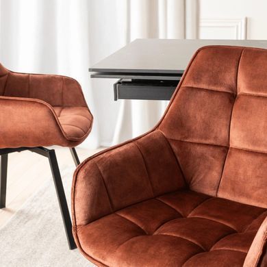 Стілець поворотний оксамитовий MEBEL ELITE LUNA Velvet Рудий фотографія
