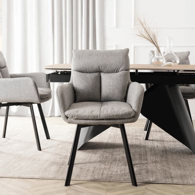 Стілець поворотний MEBEL ELITE CORTADO Velvet Сірий фотографія