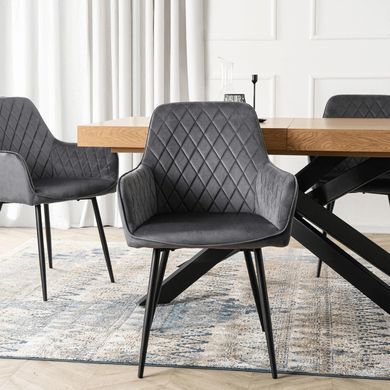 Стул бархатный MEBEL ELITE BRESSO Velvet Серый фотография