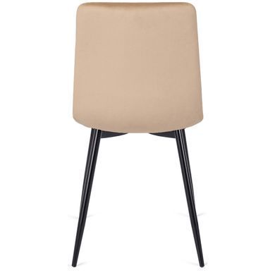 Комплект стіл розкладний MEBEL ELITE HARRY 102(142)х102 см Дуб Артизан/ Чорний +4 стільці PERU Беж фотографія