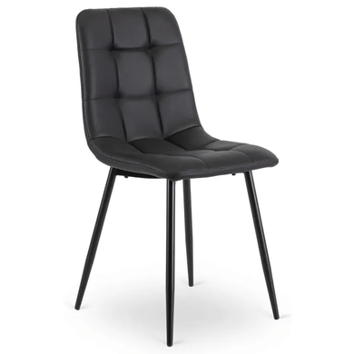 Комплект стіл розкладний MEBEL ELITE HARRY 102(142)х102 см Дуб Артизан/ Чорний +6 стільці DALVIN чорна екошкіра фотографія