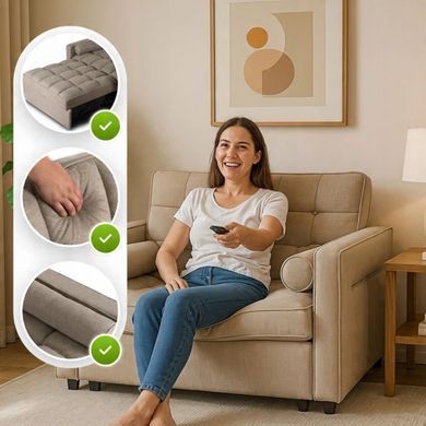 Кресло раскладное MEBEL ELITE CORRA Бежевый фотография