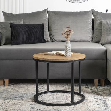 Журнальний столик LELLA MEBEL ELITE 53x53 Дуб Золотий фотографія