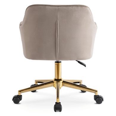 Стілець офісний поворотний оксамитовий MEBEL ELITE KONOR Velvet Беж/золото фотографія