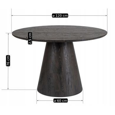 Стіл круглий MEBEL ELITE EMILI 120 см Чорний фотографія