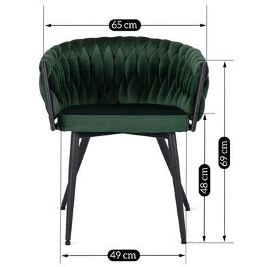 Стул бархатный MEBEL ELITE EMPOLI Velvet Зеленый фотография