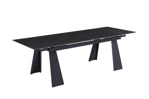 Стіл розкладний ARNOLD CERAMIC Intarsio 160(220)*90 Wic dark grey Мат Чорний фотографія