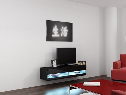 ТВ Тумба VIGO RTV Cama 140 New Черный Мат / Черный Глянец фотография