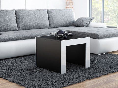 Журнальный столик TESS MINI 60x60 Cama Черный Мат / Белый Глянец фотография
