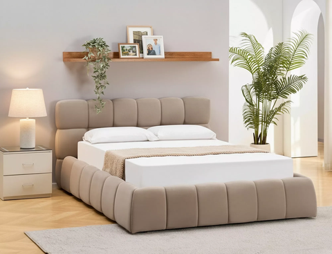 Ліжко PARMA VELVET Signal 160x200 Темний Беж фотографія
