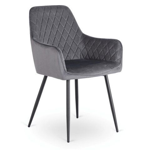 Стул бархатный MEBEL ELITE BRESSO Velvet Серый фотография