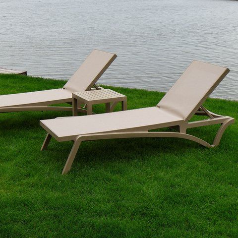 Комплект із 2 шезлонгів Onto Siesta Pacific + Стіл Siesta Ocean Side Table - Taupe