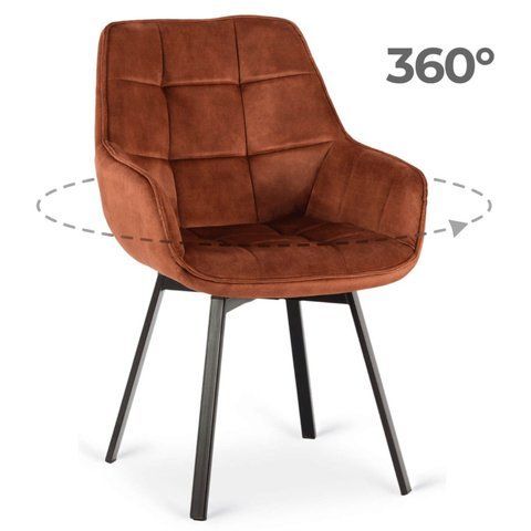Стул поворотный бархатный MEBEL ELITE LUNA Velvet Рыжий фотография