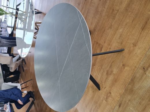 Стол обеденный TALIA Signal 120x120 Серый Мрамор / Черный фотография
