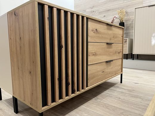 Комод Perfect Home Таллі / Tally 1-дверний з 3 шухлядами 1D3S/138 Дуб артизан/антрацит фотографія