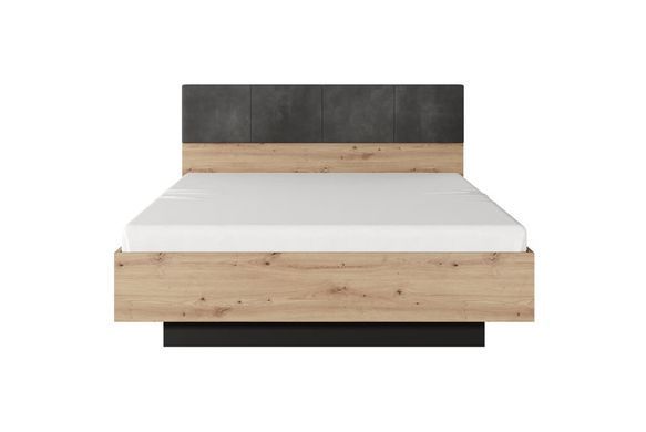 Ліжко (каркас) Perfect Home Таллі / Tally 160 з м'яким узголів'ям двоспальне Дуб артизан/антрацит фотографія