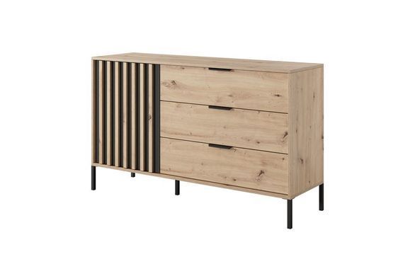 Комод Perfect Home Таллі / Tally 1-дверний з 3 шухлядами 1D3S/138 Дуб артизан/антрацит фотографія