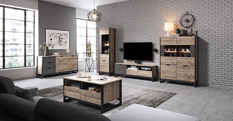 Комод Perfect Home Арден/Arden 2-дверный с 4 ящиками 1D4S/138 Дуб санд гранж/матера фотография