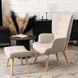 Кресло мягкое с подставкой для ног MEBEL ELITE LOZANO 2 ткань Беж