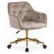 Стілець офісний поворотний оксамитовий MEBEL ELITE KONOR Velvet Беж/золото