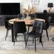 Комплект стіл розкладний MEBEL ELITE HARRY 102(142)х102 см Дуб Артизан/ Чорний +6 стільці DALVIN чорна екошкіра