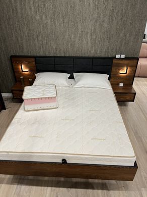 Ліжко (каркас) Perfect Home Мілтон / Milton 160 з м'яким ізголів'ям двоспальне Каштан/антрацит фотографія