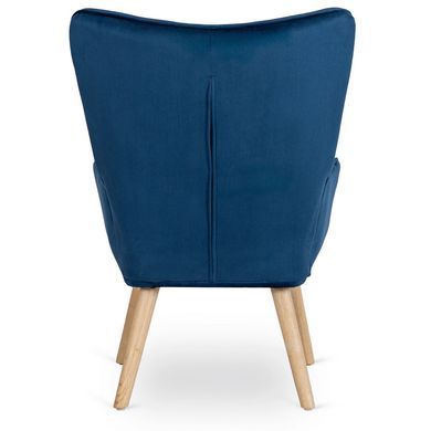 Крісло м'яке оксамитове з підставкою для ніг MEBEL ELITE LOZANO Velvet Синій фотографія