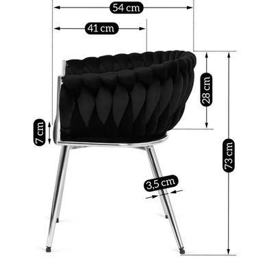 Стілець оксамитовий MEBEL ELITE SIENA Velvet Чорний / хром фотографія