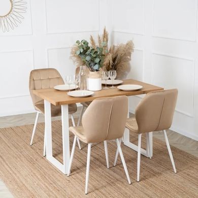 Стіл MEBEL ELITE ALTE 2 120х65 см Золотий дуб / Білий фотографія