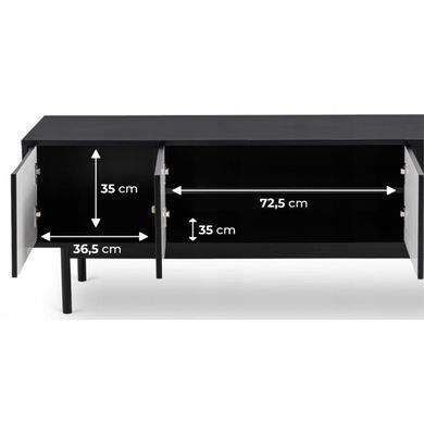 ТВ Тумба MEBEL ELITE MARLEN 155 Черный фотография